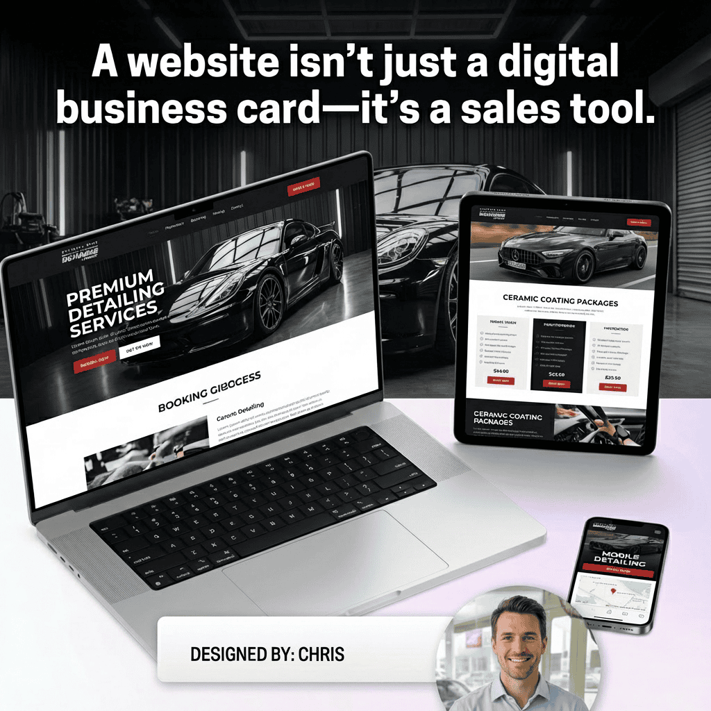 Car detailing and car care website design for auto detailers.